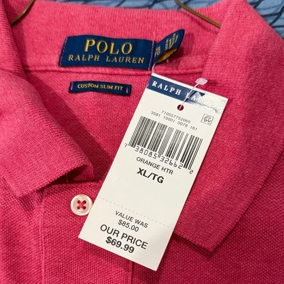 Polo by Ralph Lauren Men's Vibrant Pink Polo Shirt - Picture 2 of 2